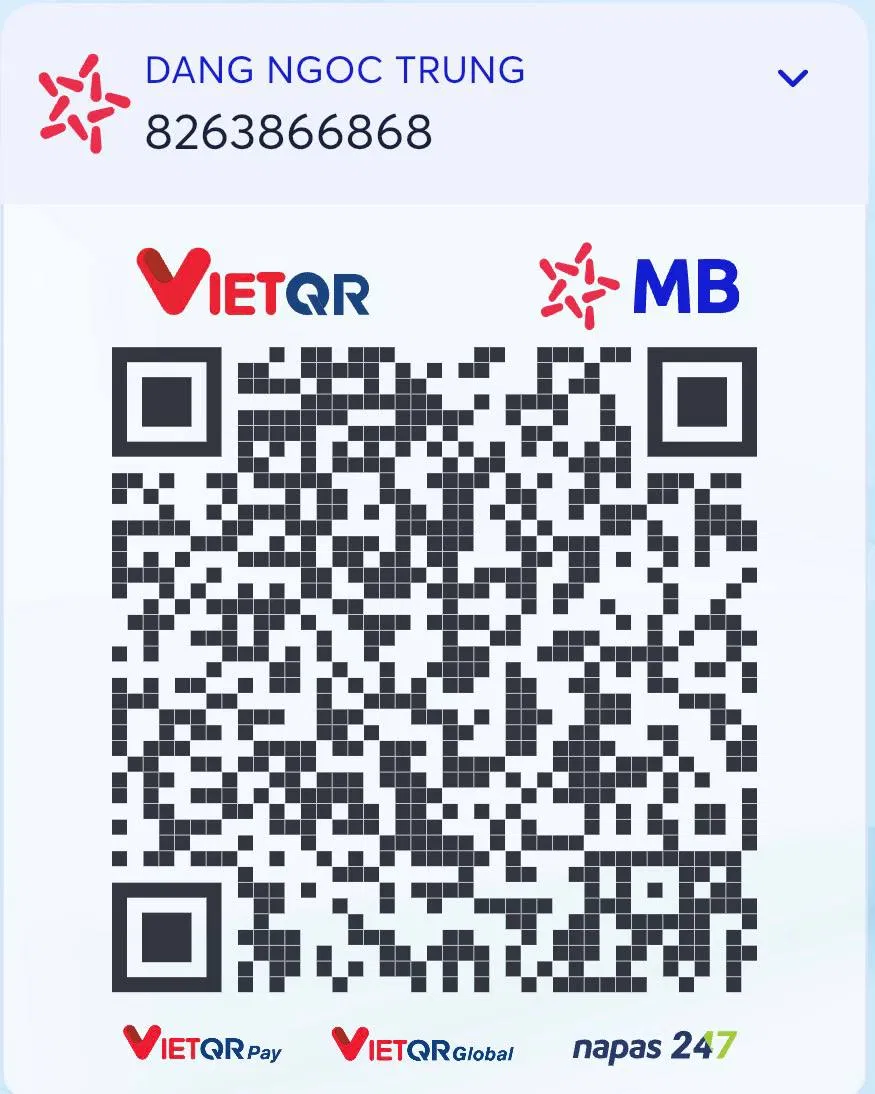 QR MB Bank DANG NGOC TRUNG 8263866868